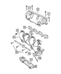 Genuine Mopar Exhaust Manifold Tie Bar Lower Rear 5038671AA. Fixed Price $13.55.