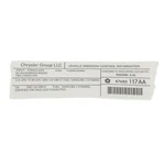 Grand Caravan Town & Country Veci Vehicle Emission Control Info Label 47480117AA. Fixed Price $15.84.