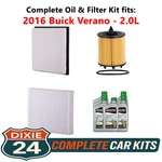 Fits: 2016 Buick Verano 2.0L Complete Air, Oil & Cabin Filter Kit (5W-30). Fixed Price $114.95.