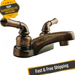 Dura Classical Oil Rubber Bronze Low-arc Lavatory Faucet With Levers Handles. Fixed Price $57.67.