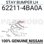 622114BA0A Genuine Nissan Stay Bumper Lh 62211-4BA0A. Fixed Price $34.06.