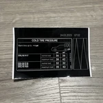 X253 Mercedes-benz Glc Tire Pressure Information Label (A2535849300). Fixed Price $20.00.