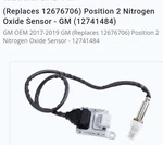 Gm Oem Nitrogen Oxide (nox) Sensor Position # 12741484 - Brand New. Fixed Price $195.00.
