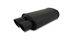 Vibrant Streetpower Flat Black Oval Muffler With Dual 3IN Outlet - Inlet I.d. Fixed Price $204.99.