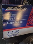 Acdelco A3191C Air Filter For 14-19 Chevrolet Corvette. Fixed Price $69.00.