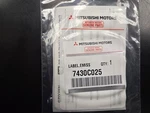 Genuine Mitsubishi Emission Label 7430C025. Fixed Price $5.41.