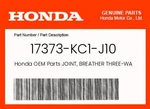 Honda Genuine Joint, Breather Three-way 17373-KC1-J10. Fixed Price $8.95.