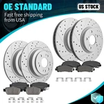 Front Rear Drilled Slotted Disc Rotors Ceramic Brake Pads For 2009-2014 Acura Tl. Fixed Price $173.42.