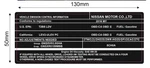 Nissan Vehicle Emission Control Information Label Custom Made Sticker Conformsto. Fixed Price $50.00.