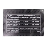 Bmw Exhaust Emission Label Part Number 71-22-8-655-779. Fixed Price $82.99.
